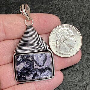 Purple Opalized Fluorite Stone Crystal Pendant